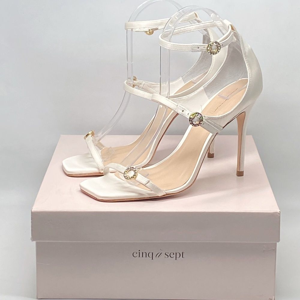 Cinq à SeptCeleste 100MM Satin High-Heel Sandals size 38 - Picture 14 of 16